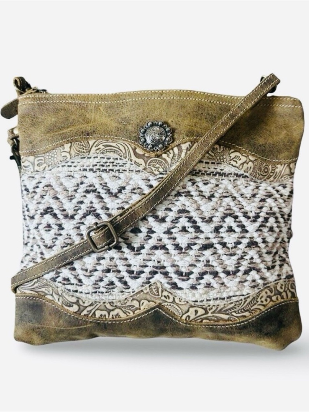 Myra Bag Razia Boho-western Suede Crossbody Bag Adjustable Trendy Minimalist